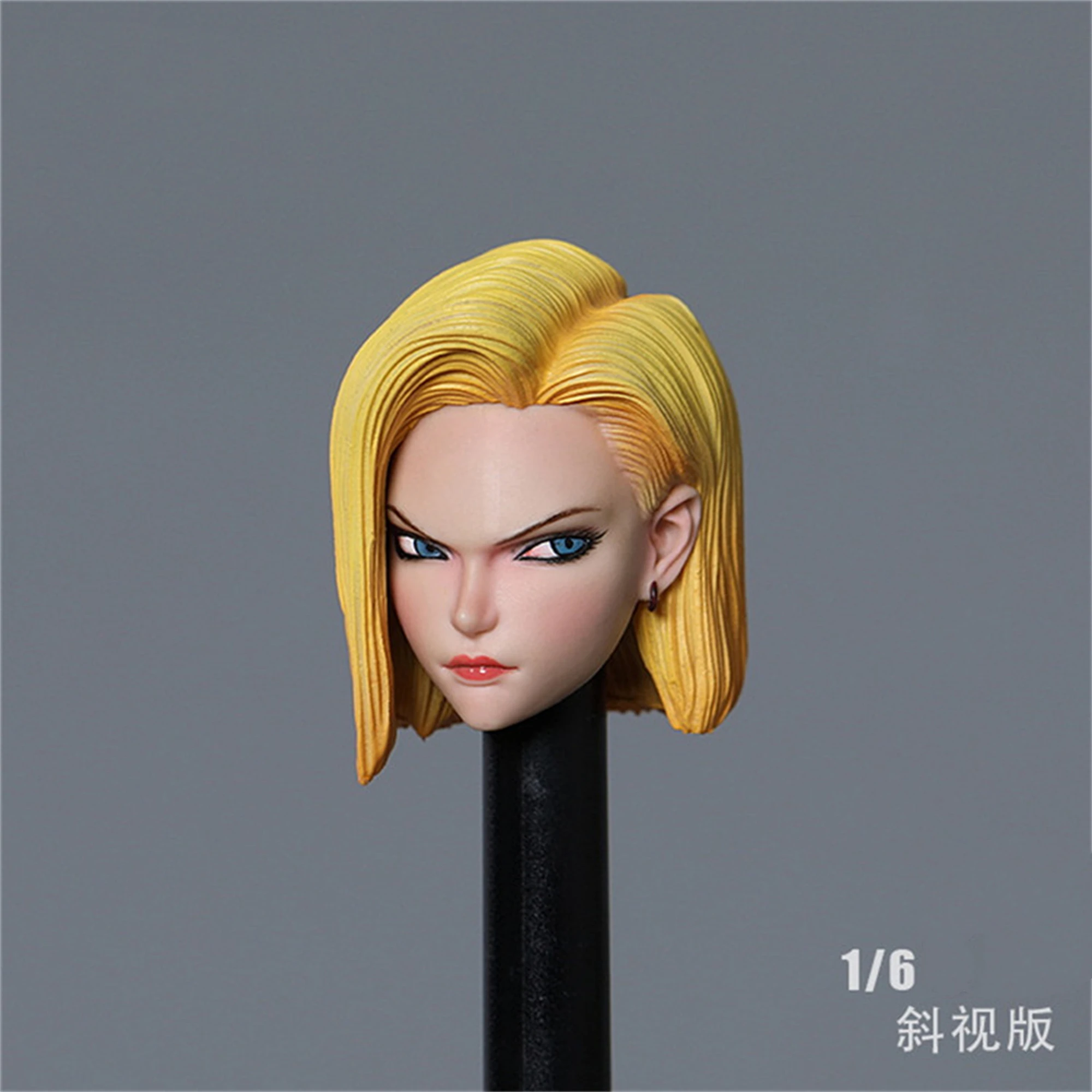 1/6 Scale Strabismus Eyes Lazuli Head Model Android 18 Head Sculpt Fit For 12'' TBLeague Action Figure Body