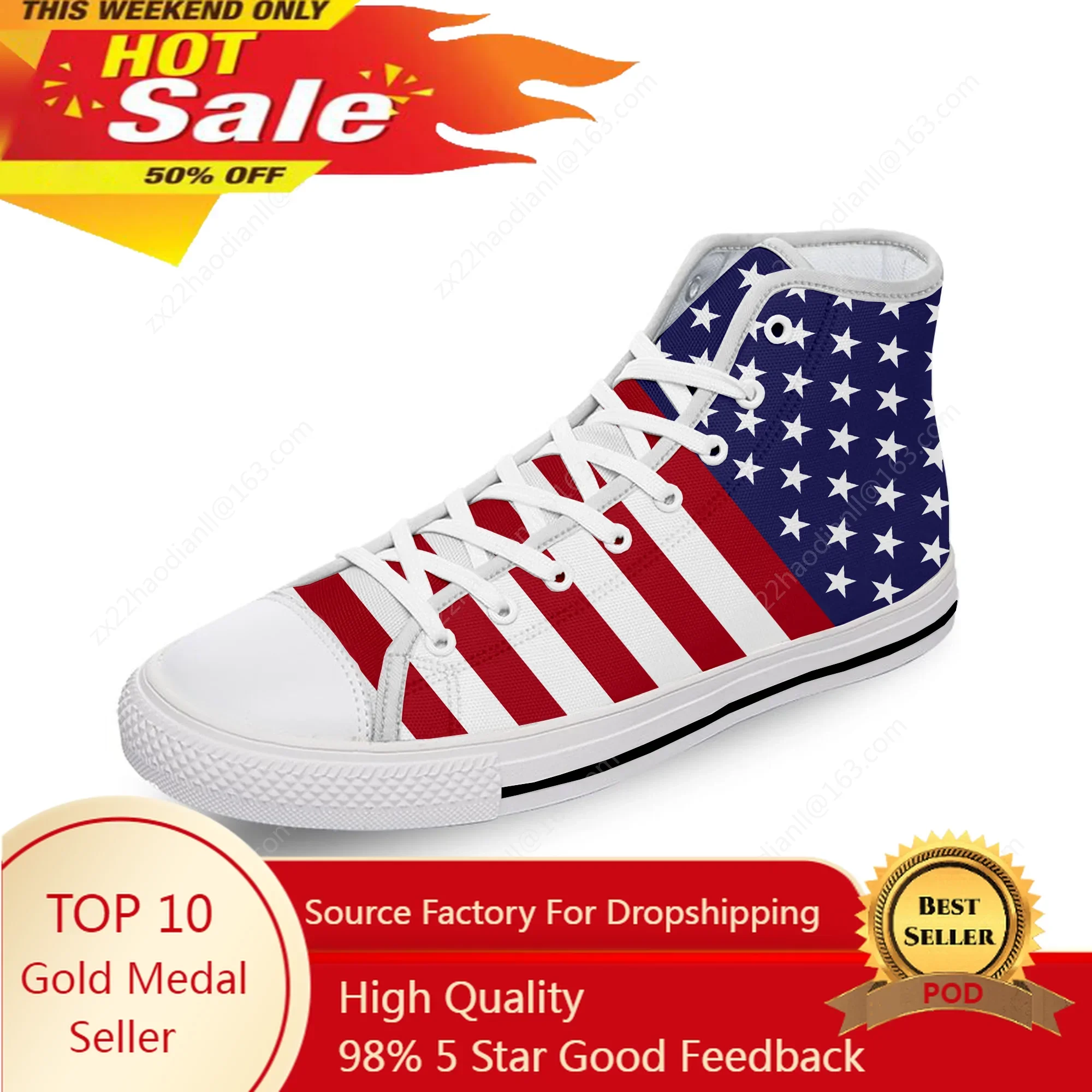 USA FLAG I LOVE AMERICA Patriot Casual Cloth Shoes High Top Lightweight Breathable Print Men Women Sneakers Sports shoe