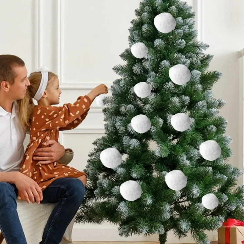 20/5PCS Christmas Snowballs Indoor Xmas Decoration Realistic Polyester Fiber Snow Balls Simulation Ornaments Navidad Decoration