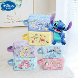 Disney Makeup Bag Anime Stitch Ariel Rapunzel Princess Pooh Bear Dale Donald Duck Kawaii Cartoon Storage Bag Girls Cute Gifts