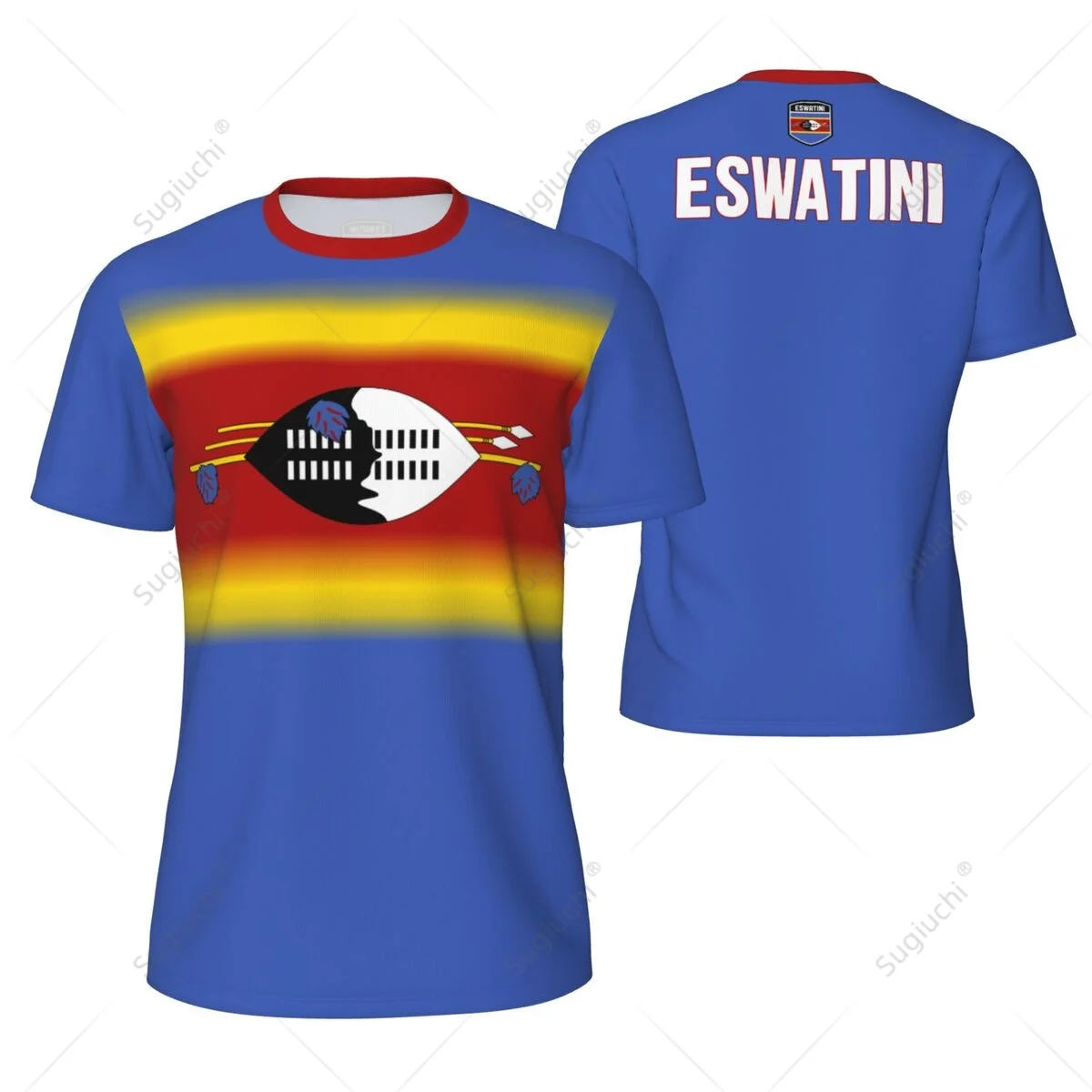 

Sports Mesh T-shirt Eswatini Flag For Running Bike Soccer Tennis Football Fitness Tees 3D Printed Custom