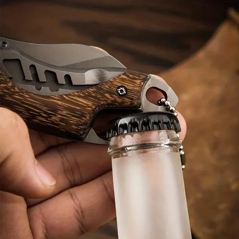 Mini Portable Foldable Pocket Knife Stainless Steel Outdoor Multi-purose Camping Self-defense Fruit Bottle Opener Small Knife