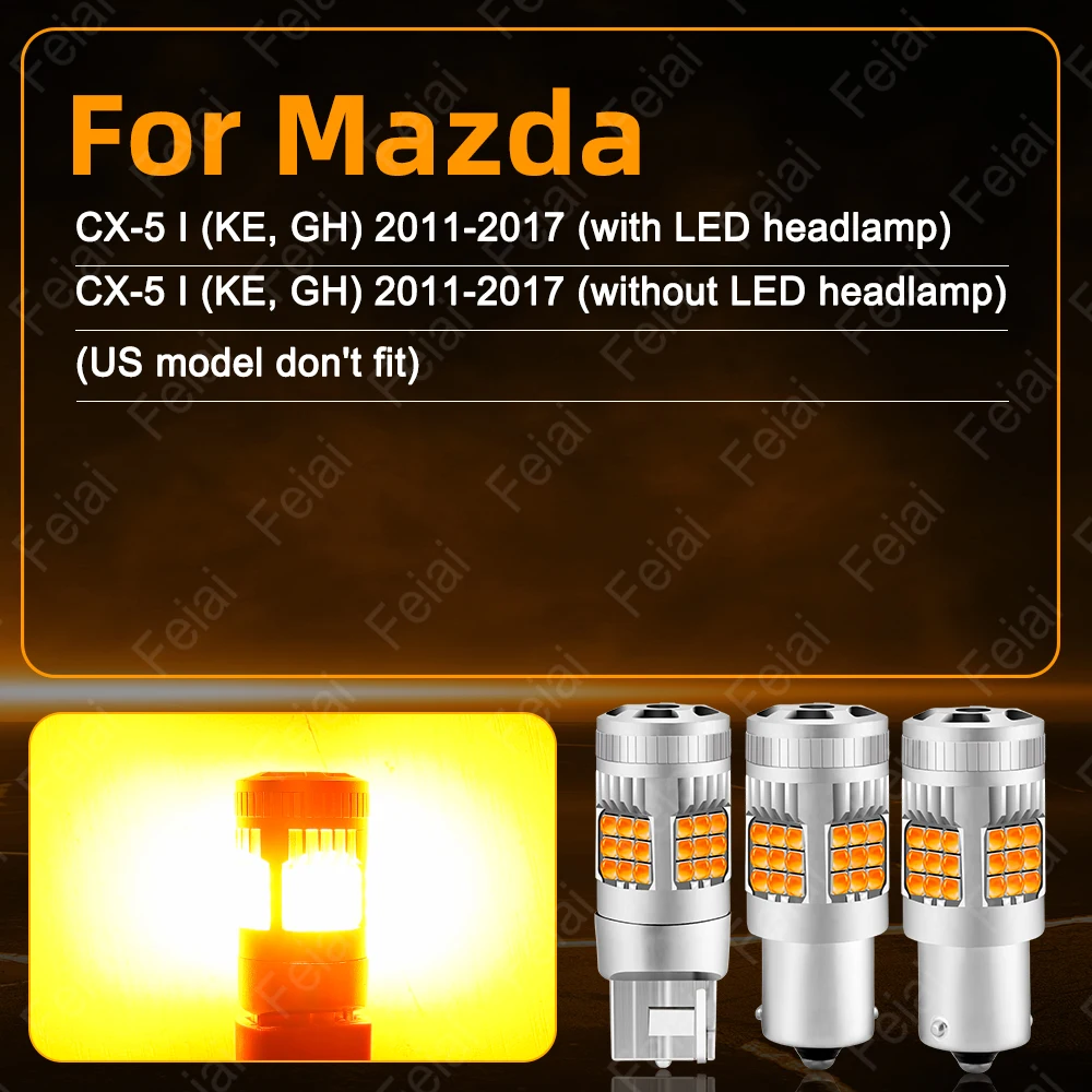 Car LED Turn Signal Lights For Mazda CX-5 CX5 Accessories Indicator Light Bulbs CX 5 2011 2012 2013 2014 2015 2016 2017 Amber