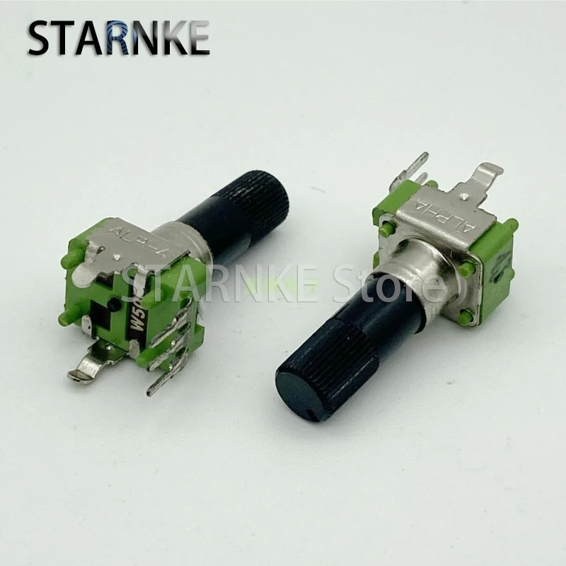 2PCS 09 Type Single Potentiometer W50K With Midpoint Amplifier Mixer Gain Adjustment 3-Pin Shaft Length 18MM