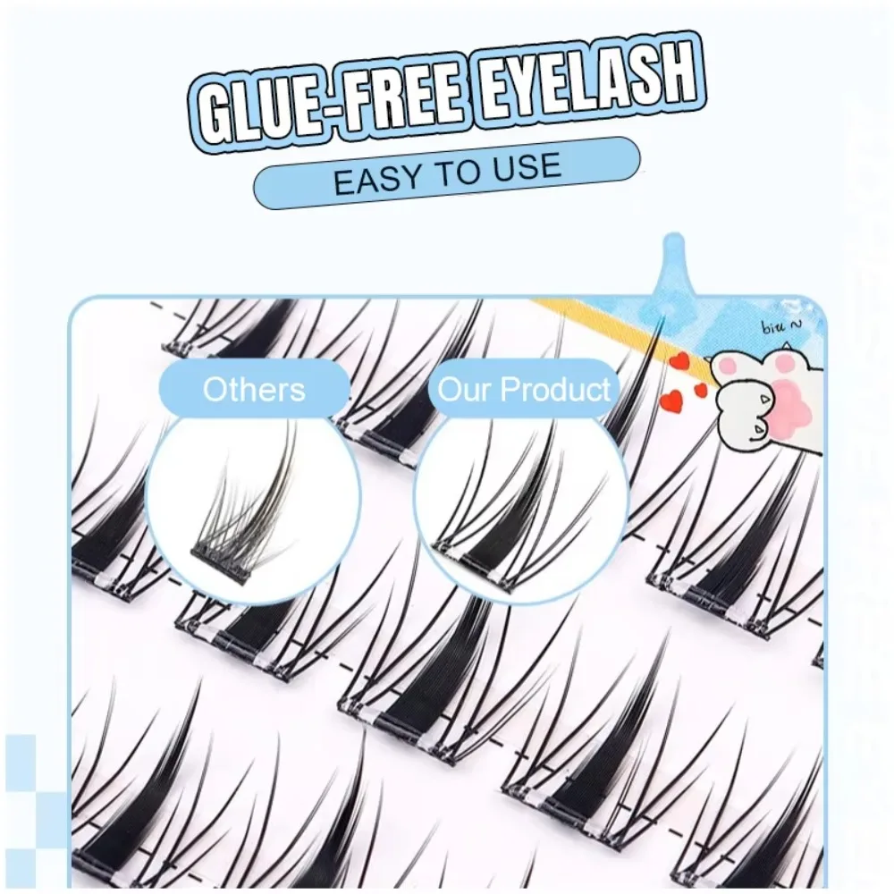 6 tipos de pestañas autoadhesivas de la serie Animal, sin necesidad de pegamento, aspecto Natural, sin pegamento, prensado en negro