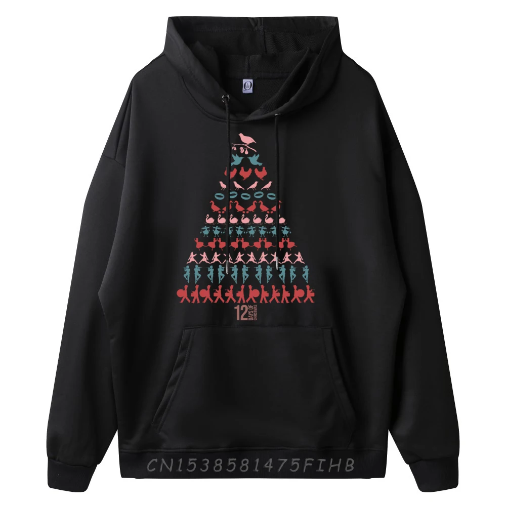 12 Days of Christmas Tree Classic Holiday Christmas Carol Designer Hoodies Men Men's Clothing Happy New Years