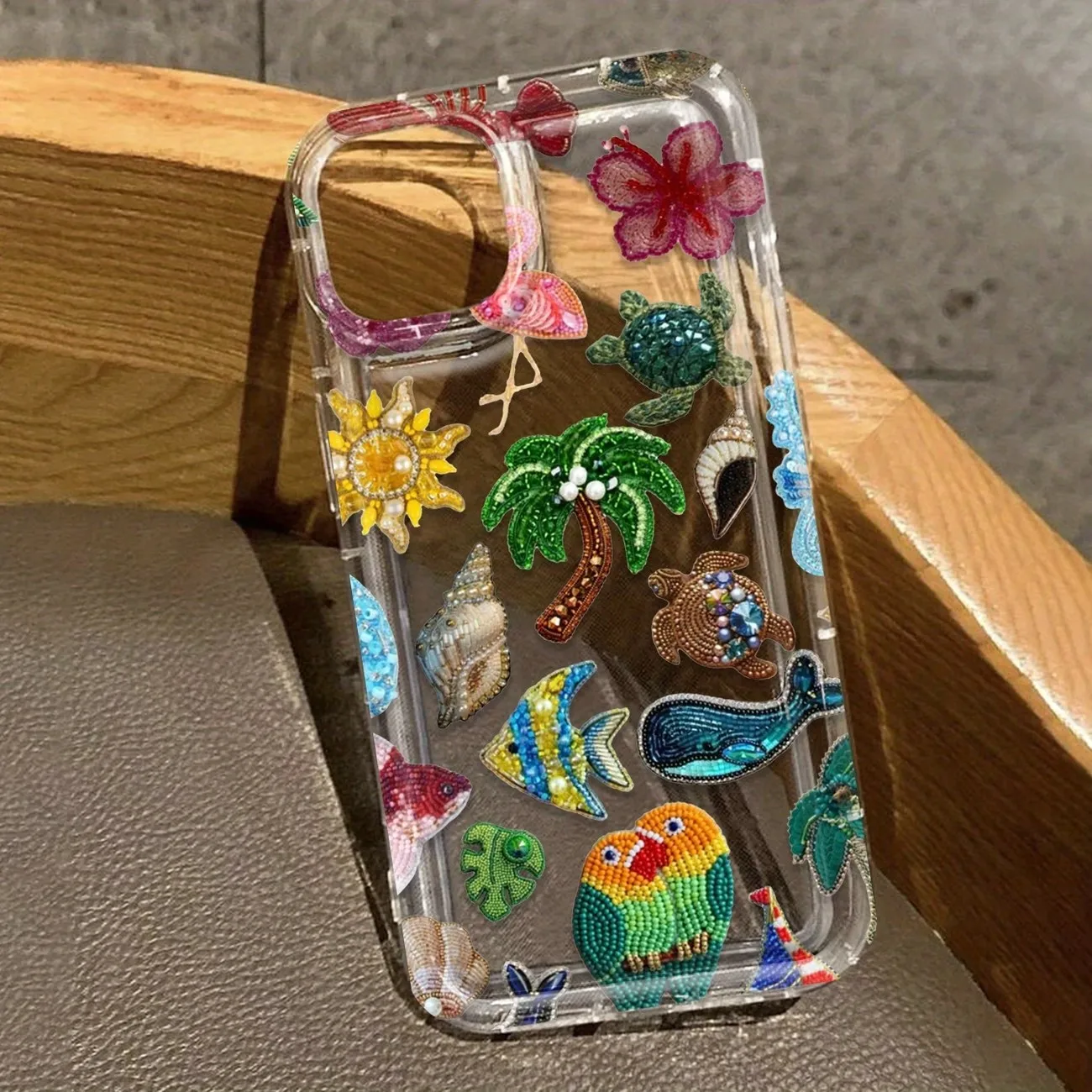 Funda de Teléfono Hecha a Mano con Cuentas Estilo Océano de Verano para iPhone 17 Air 17E 16 16E 15 14 13 12 11 Pro Max XS XR X 7 8 Plus 13 Mini