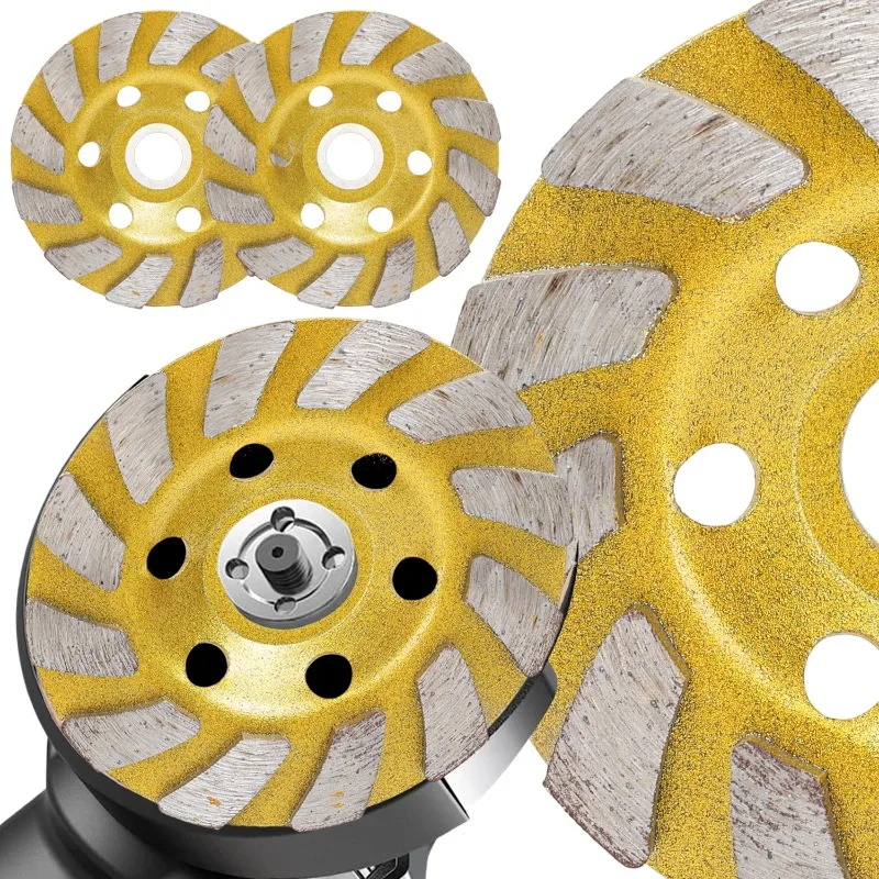 Diamonds Grinding Pad Safety Golden Tough Stone Grinding Efficient Stable Concrete Surfacing Easy Use Floor Wall Renovation Tool