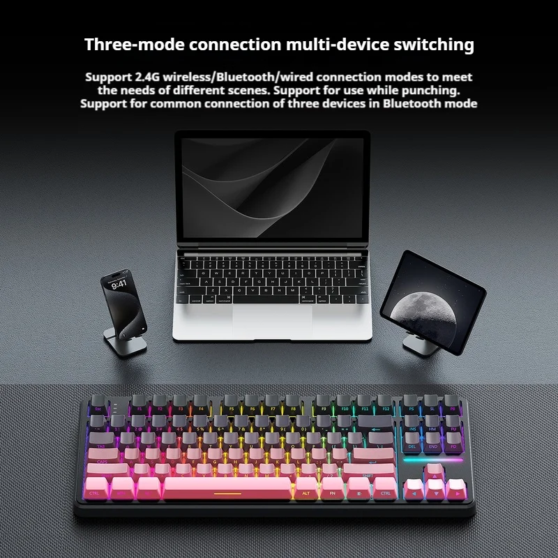 Attack Shark X87 Wireless Mechanical Keyboard Three Mode Bluetooth 2.4g 87keys RGB Customized Hot Swap Gaming Office Keyboard