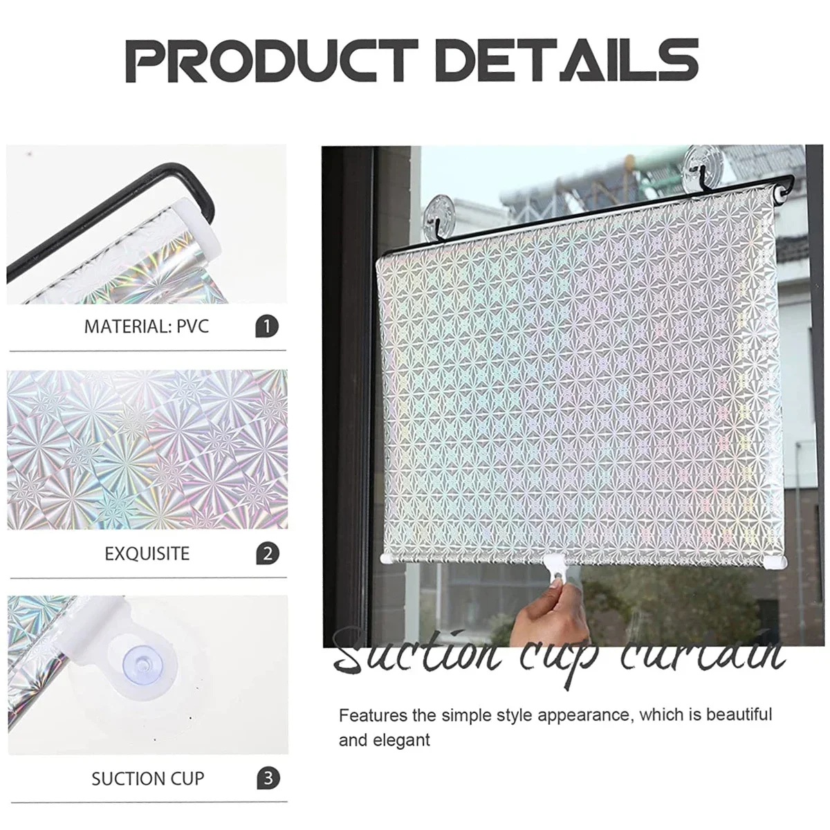 Universal Sunshade Roller Visor Blackout Curtain Shutter Drape Car Windshield Protector with Suction Cup Kitchen Office Supplies