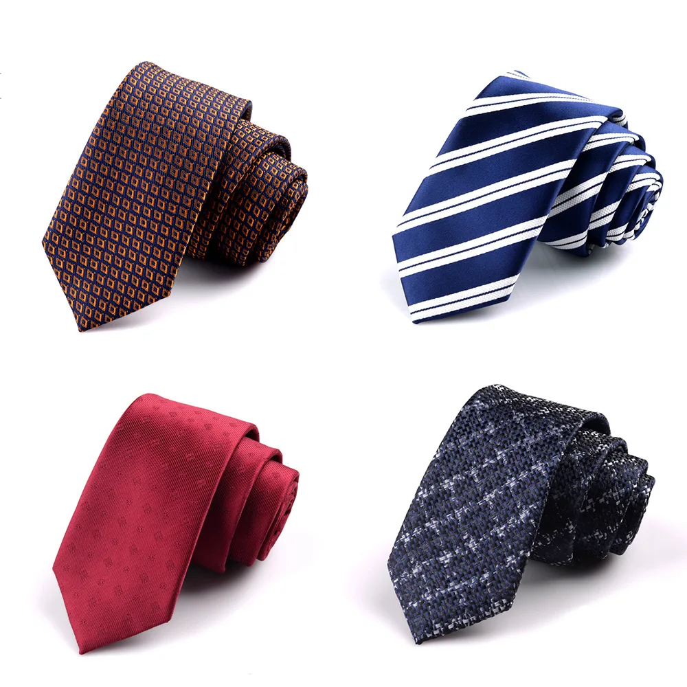 

6cm Thin Ties Man Polyester Silk Tie Business Costume Accessories Men's Tie Elegant Mens Ties Luxury Necktie Men Gifts for Men