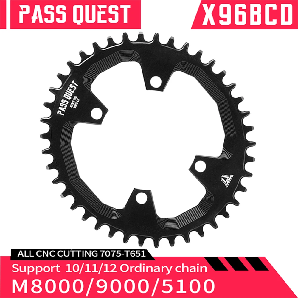 

PASS QUEST 96BCD Oval Disc Bicycle Chainring Narrow Wide Chain wheel 30/32/34/36/38/40/42T for Deore XT M7000 M8000 M9000 Crank
