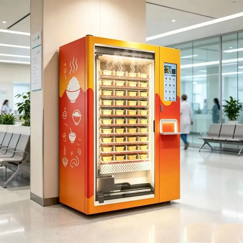FL 24 Hours Self Service Hot Food Vending Machine Automatic Heated Box Lunch Vending Kiosk for Office Factory Station