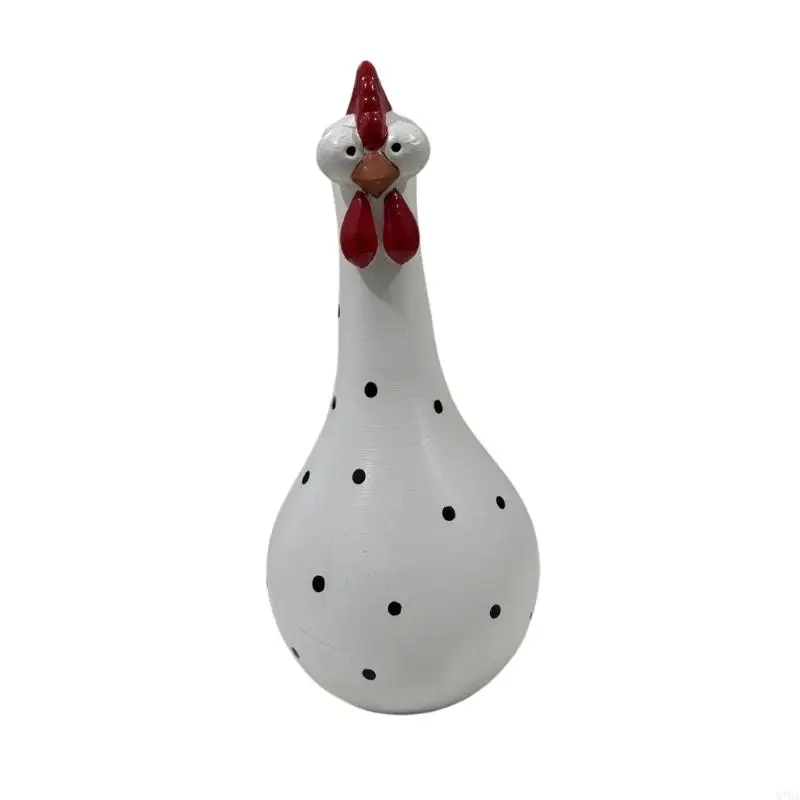 Hals Bunte Dot Huhn Vasen Harz Kunst Skulptur Dekore Für Home Desktop Display Blumen Arrangement 87HA – Detail 5