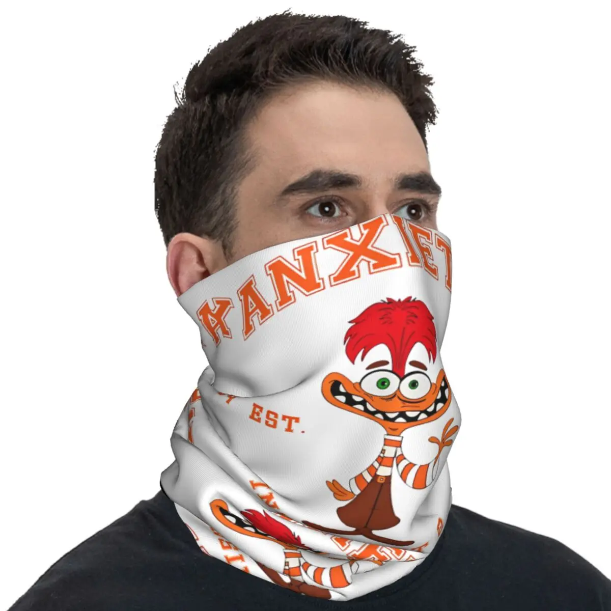 Anti-UV Balaclava Graphic Seamless Soft Face Cover, Ansiedade De Dentro Para Fora Bandana, Máscara de Ciclismo Retro, Corrida e Viagem, 2024