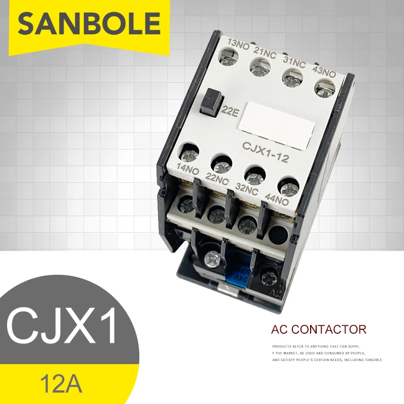 AC Contactor CJX1-12/22 3TB41 Rail Mount Electric Control Silver Contact 380V 220V 110V 36V 24V