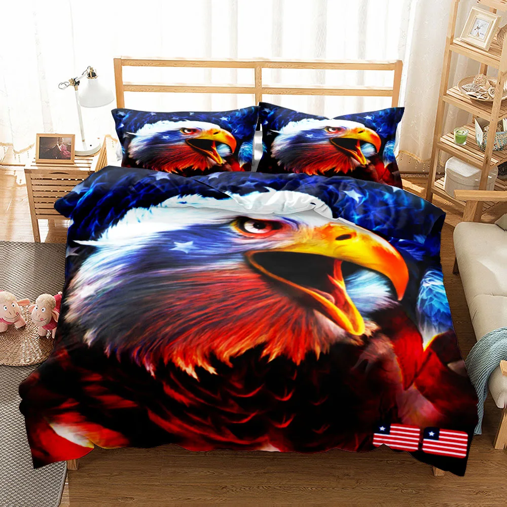 

3D Eagle Ancient Bedding Set King Queen Twin Single Size Duvet Cover Pillow Cases Bed Linen Set