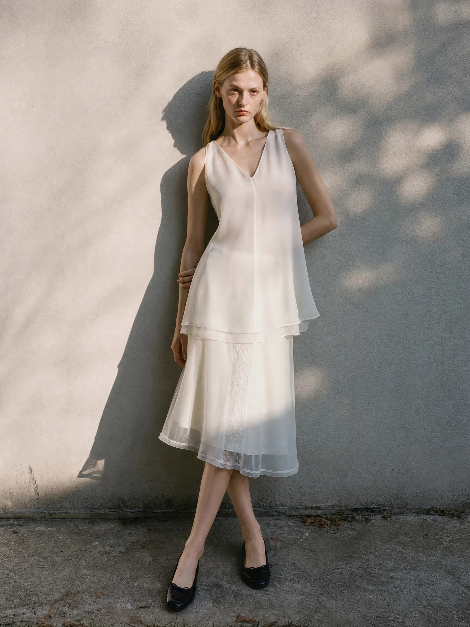 Slimming Loose V-Neck Vacation Top Airy Draped Bell Sleeve Wrap around Backless Two-Way Wear Women's Fashion Summer Vest
