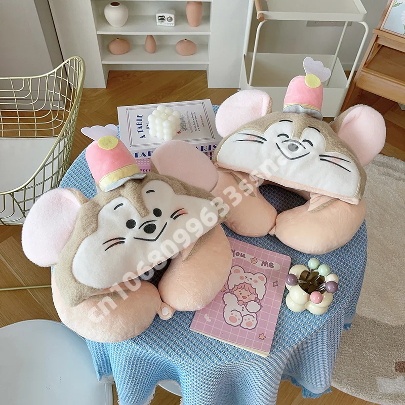 Lovely Dumbo Timothy Travel Blackout Neck Pillow Kawaii Japanese Style Hooded U-shaped Neck Pillow Lolita Girl Xmas Gifts