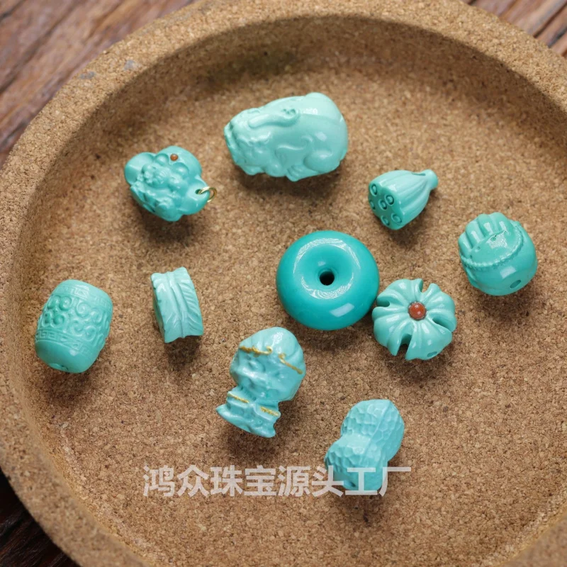 مغناطيسيت الفيروز السلام مشبك الظهر سحابة Pixiu التبعي diyTurquoise مصنع اكسسوارات المجوهرات بالجملة