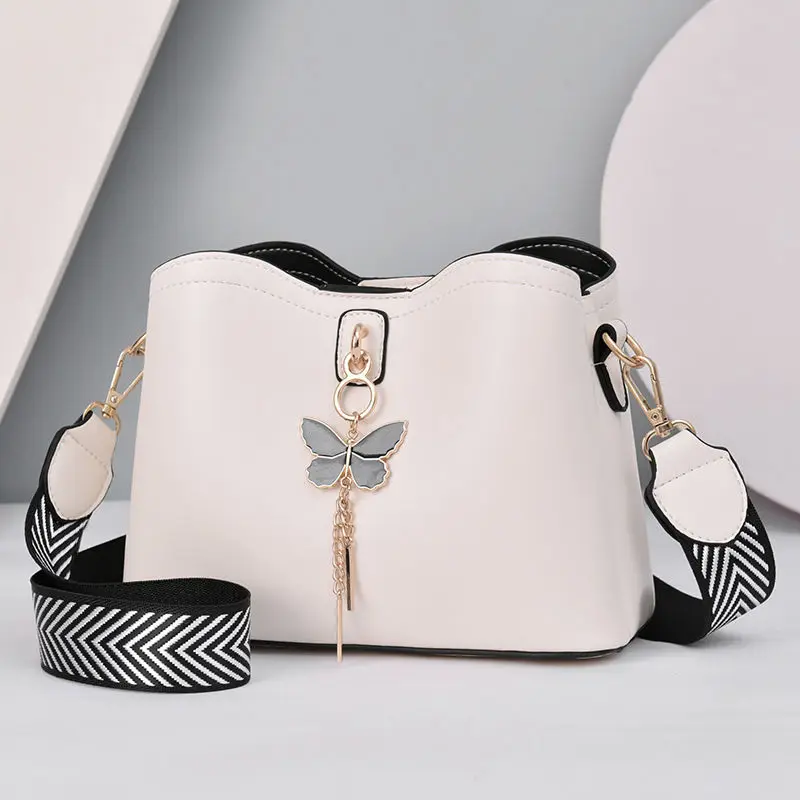 

Single Shoulder Crossbody Bag Women's New Fashion Summer Solid Color Soft Leather Pendant Zipper Casual Hand Bill Shoulder Bag