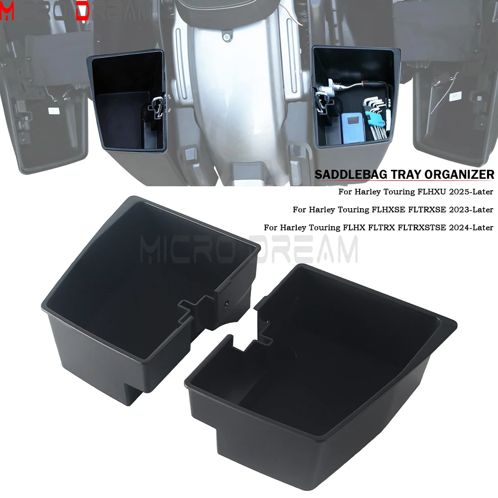 

For Harley Street Glide FLHX FLHXU FLHXSE Road Glide FLTRX FLTRXSE FLTRXSTSE 2023-Up Motorcycle Saddlebag Organizer Storage Tray