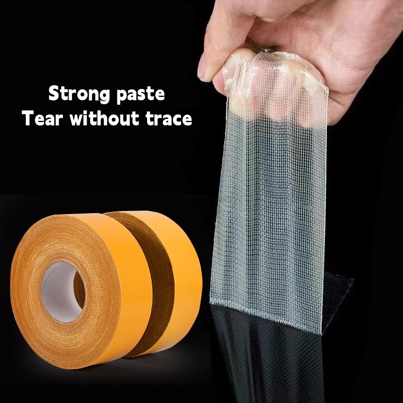 Super Traceless Carpet Adhesive Double Sided Cloth Base Tape With Strong Fixation High Viscosity For Waterproof Translucent Mesh