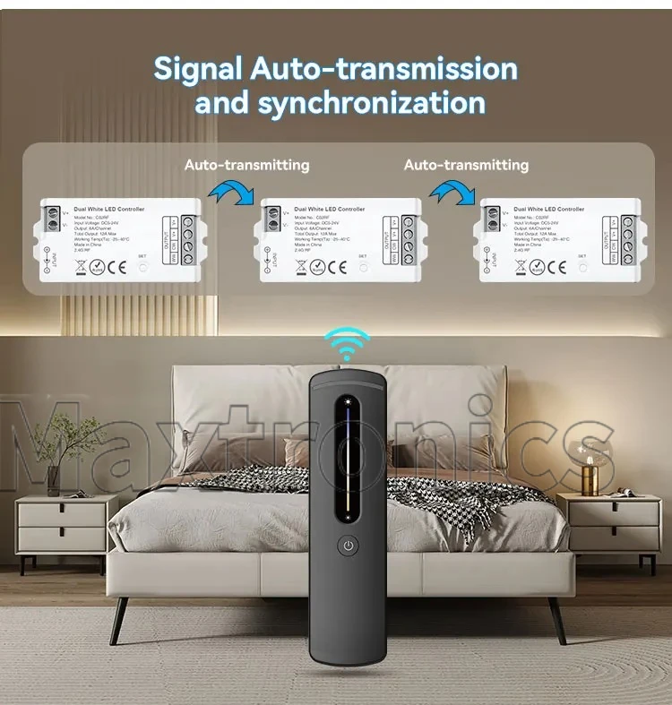 2.4Ghz Wireless RF Remote DC 12-24V Led Dimmer Controller 15A Output for Adjustable Singel Color Dual Color RGB RGBW  LED Strip