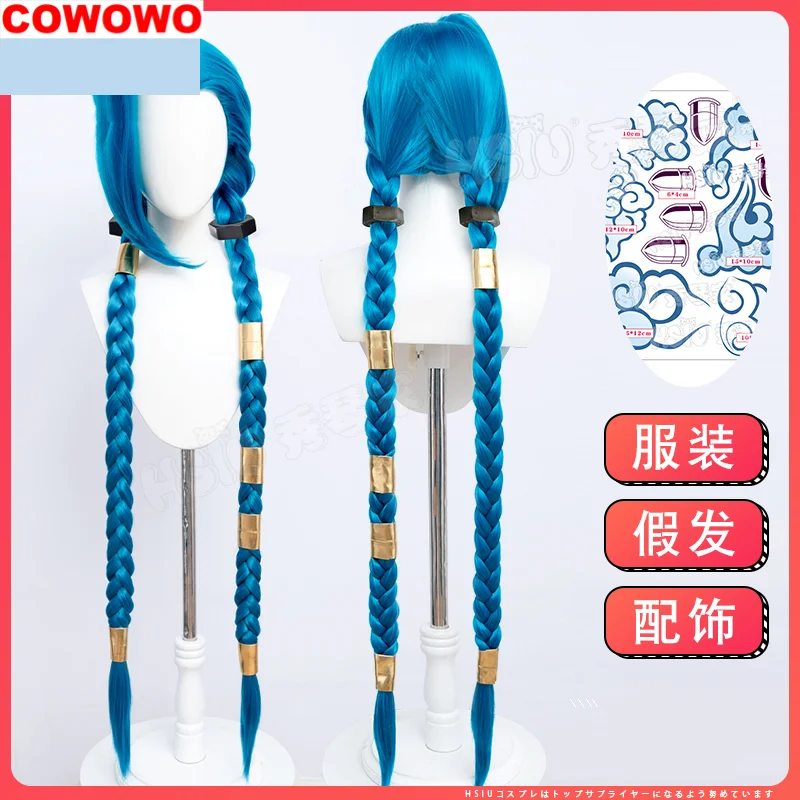 

Lol Jinx Battle Of The Two Cities Wig 120cm Cosplay Costume Cos Game Anime Party Uniform Hallowen Play Role Clothes Clothing