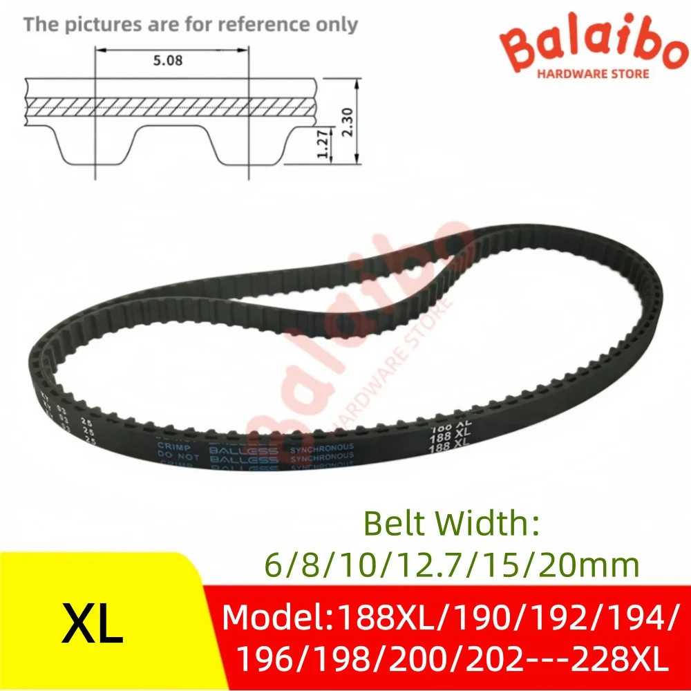 

XL High Torque Rubber Timing Belt Model number 188XL/190/192/194/196/198/200/202/204---228XL Belt Width 6/8/10/12.7/15/20mm
