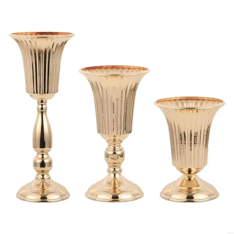 400A 금속 꽃 꽃병 테이블 중심 캔들 홀더 기념일 웨딩 파티