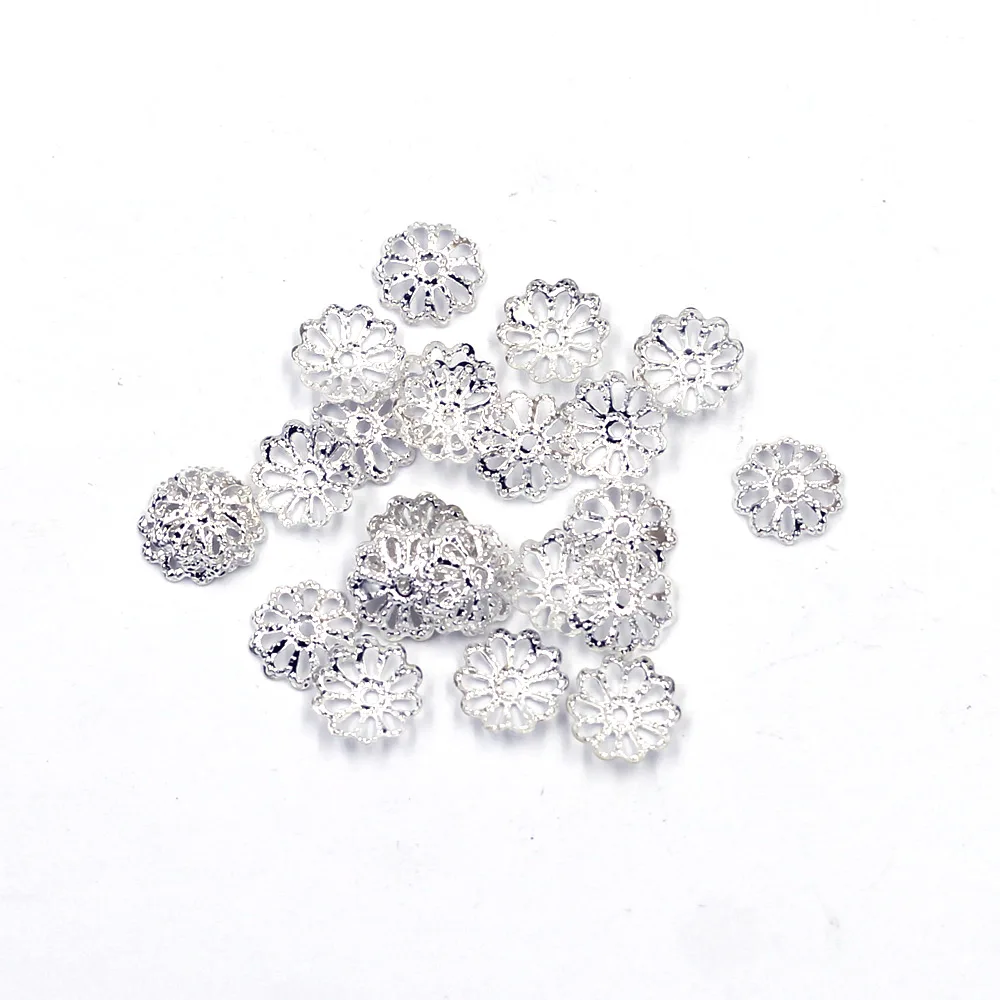 

20000 шт. серебряных бусин-колпачков в форме цветка для изготовления украшений, фурнитура, подвески, 8 мм