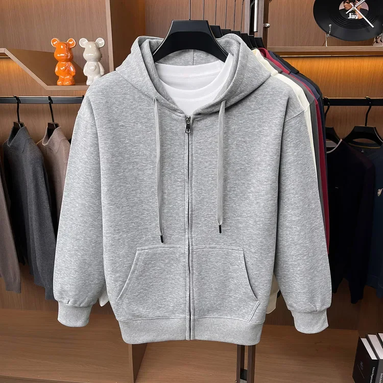 Herren-Kapuzenjacke mit Reißverschluss – Premium-Baumwollmischung, Weich & Langlebig, Unisex Übergrößen-Hoodie für Outdoor und Wandern – Detail 34