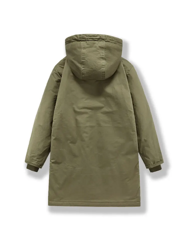 Winter Retro Cotton-padded Navy Overcoat Mid-length N1 Deck Suit Trendy Hooded Thick Cotton-padded Jacket Men's Lambswool Coat