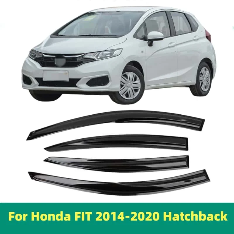 For Honda FIT 2014 2015 2016 2017 2018 2019 2020 Window Visor  Rain Guard Deflectors Shade Shield Shelter Protector Cover