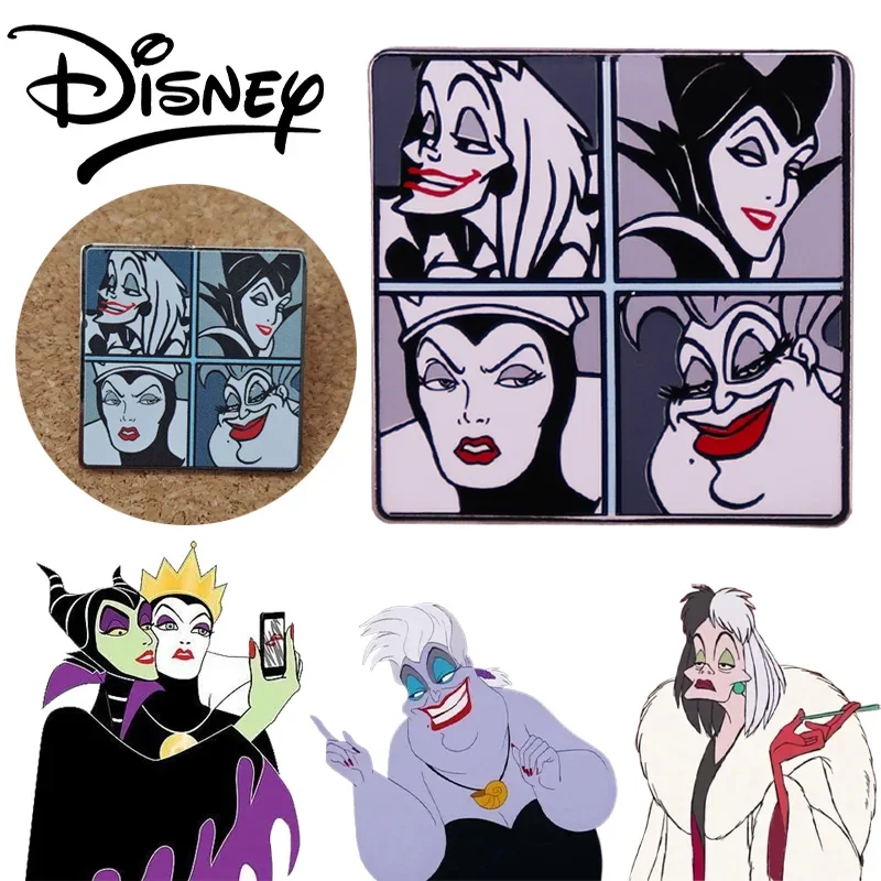 ديزني Maleficent كرولا Ursula المينا دبابيس الكرتون دبابيس شارات قميص التلبيب دبوس ديكور مجوهرات هدية للأصدقاء اكسسوارات