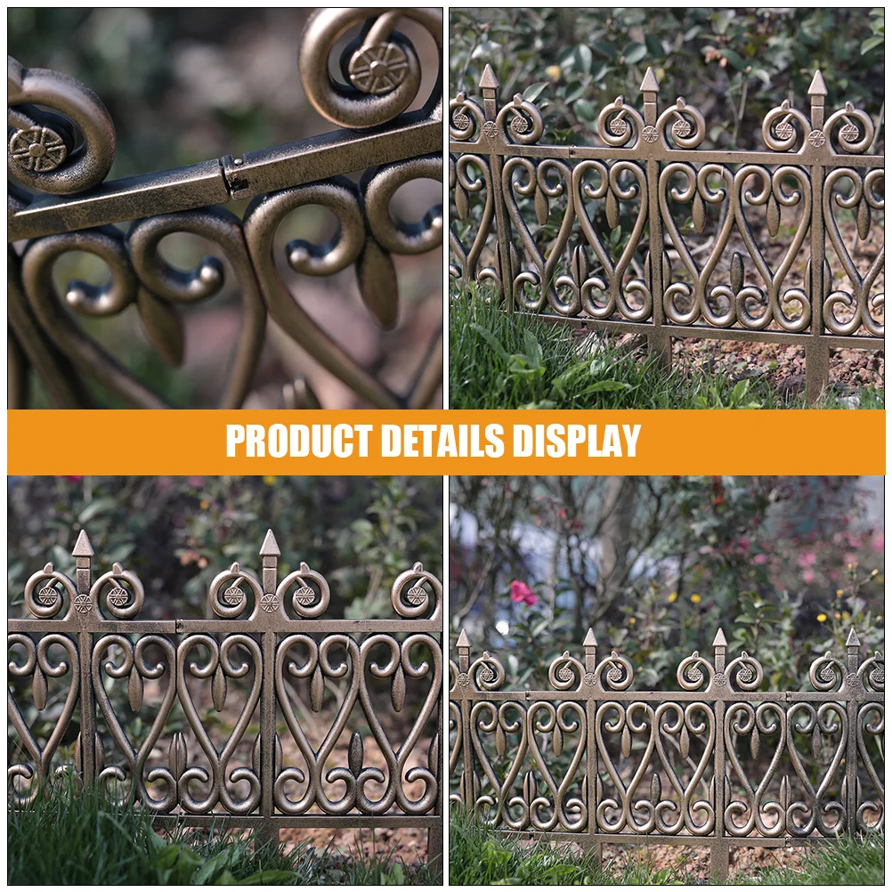 

3Pcs Plastic Garden Picket Fence Vintage Durable Decorative Outdoor Landscape Flowerbed Edging Garden Fence Plastic