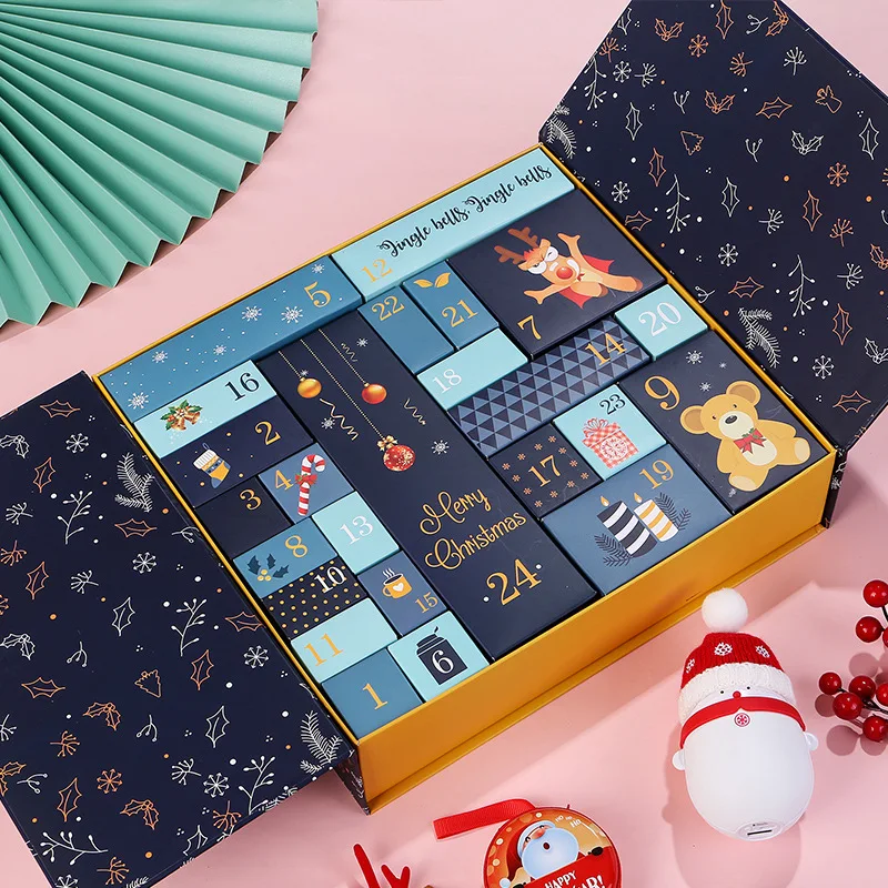 Kunden spezifisches Produkt Weihnachts verpackung Geschenk box Luxus benutzer definierte Lippenstift Lagerung bilden Kosmetik Advents kalender Box mit Logo