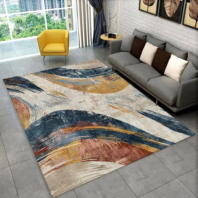 Retro Bohemian Geometric Art Lines Luxury Large Area Rug Non-slip Carpet for Bedroom Living Room Sofa Home Decor Floor Mat Gift