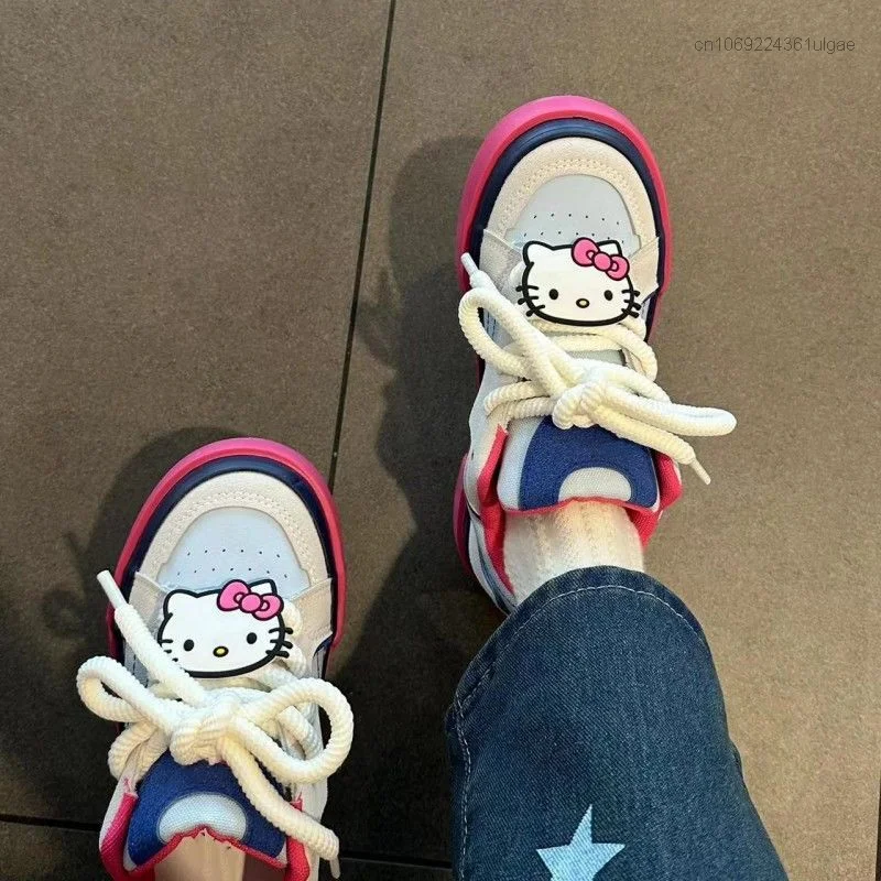 Sanrio Hello Kitty nowa uniwersalna buty deskorolkowe Y2k moda studencka obuwie sportowe w stylu Amercian trampki kobiet słodkie tenisówki