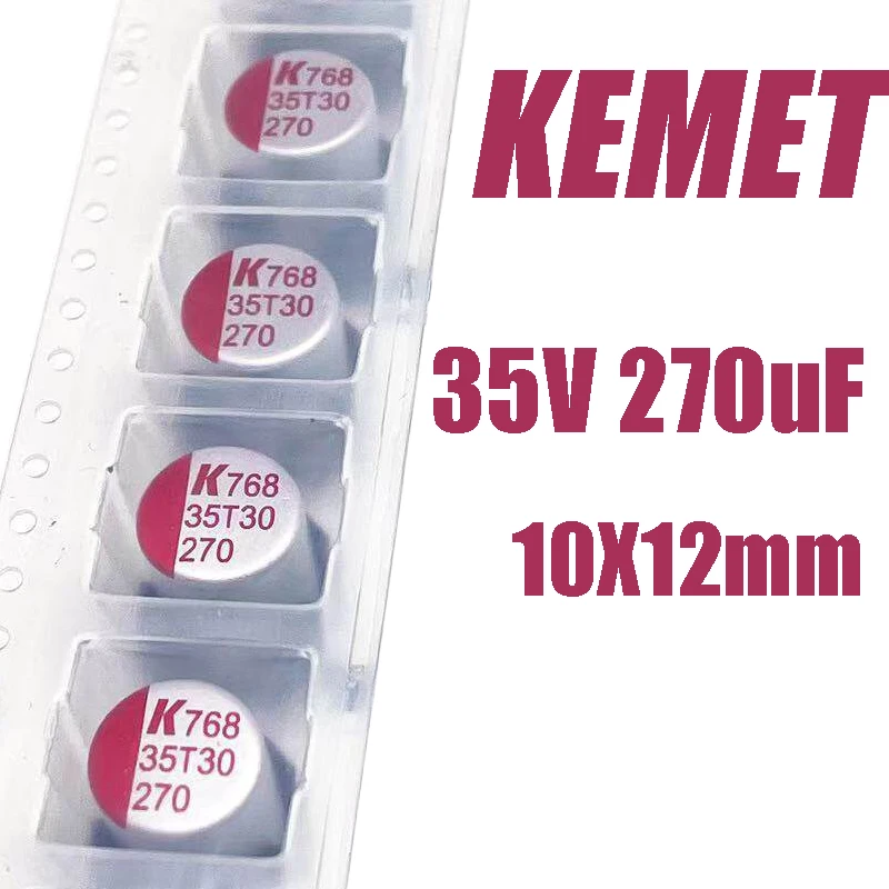 Capacitor de Estado Sólido SMD 35V270UF 270UF/35V KEMET 10X12mm 270uf 35V K768 35T30 270