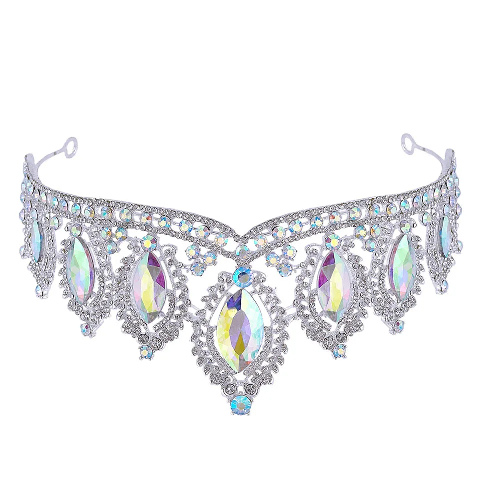 

Luxury Rhinestone Crown Bridal Hair Accessory Wedding Birthday Stage Headpiece Jewelry Crowns For Women Bachelorette Party
