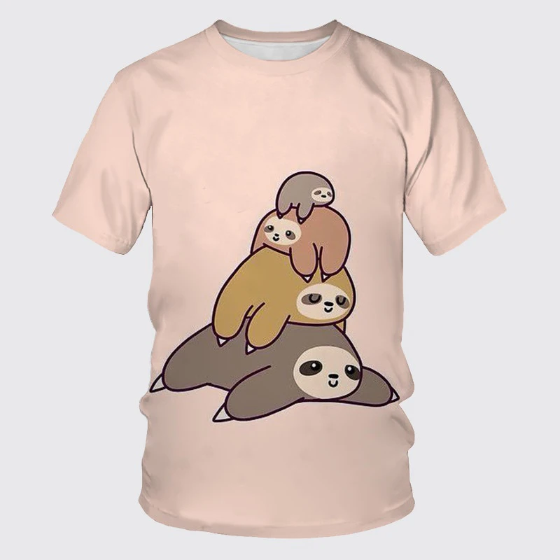 Summer Fashion Funny Kawaii Sloth graphic t shirts For Men Trend Hip Hop Harajuku Printed Cartoon Round Neck Short Sleeve Tees