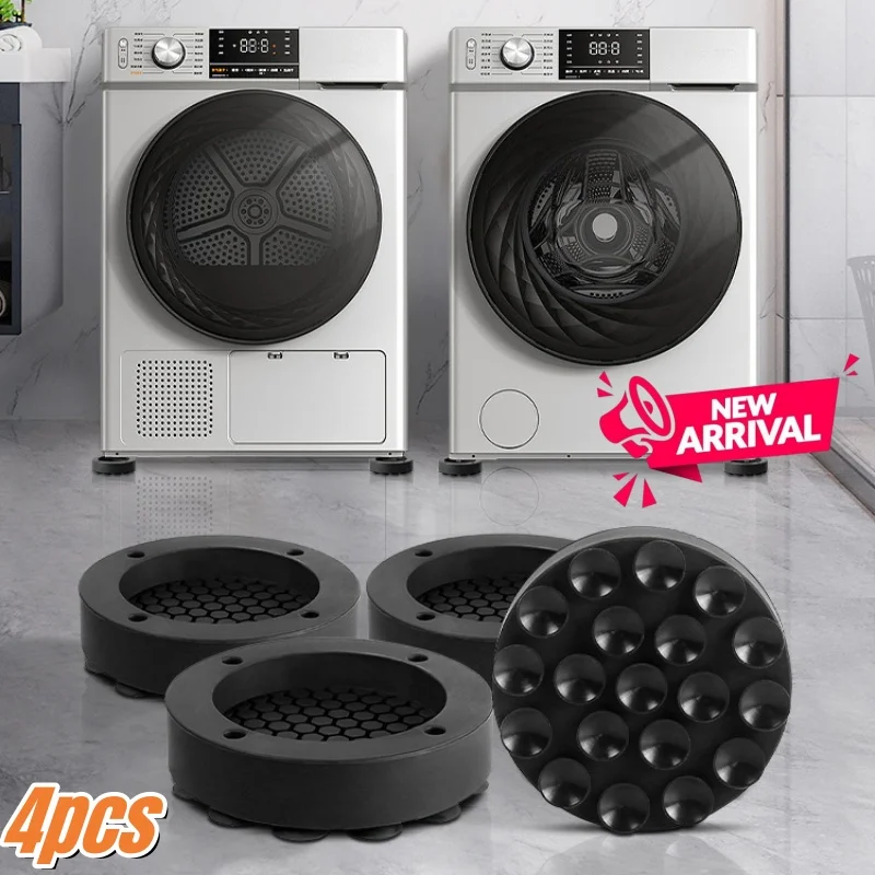 New 4pcs Strong Suction Cups Anti-Vibration Pads Washing Machine Quiet Non-Slip Shock Absorbing Feet Floors Noise-reducing Mat