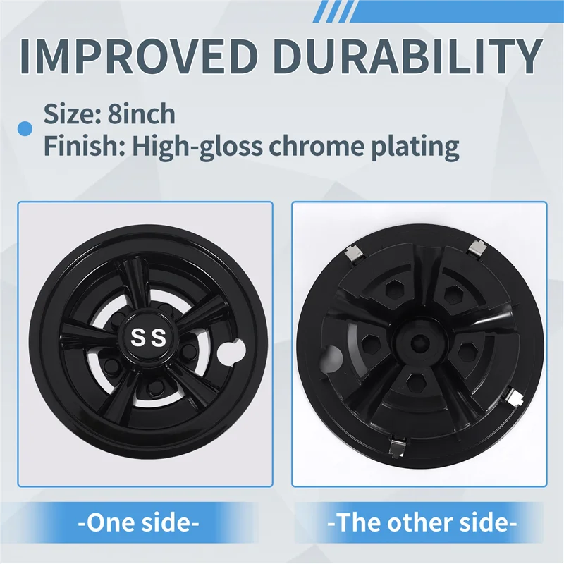 

Better-8Inch SS Golf Cart Wheel Cover Cap 5 Spoke Design Hub Cap For Golf Cart Club Car EZGO