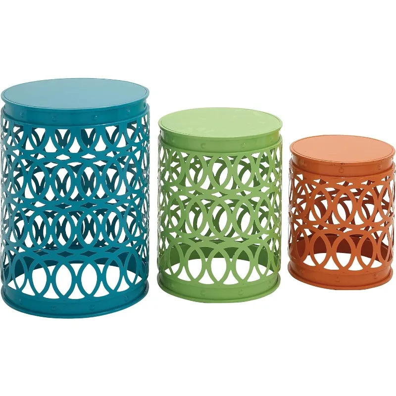 79 Coastal Metal Indoor/Outdoor Accent, Set of 3 Side Table 22