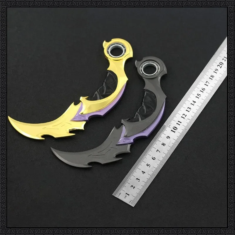 6.7inch Valorant 2.0 Karambit Knife Melee Reaver Weapon Uncut Safe Alloy Model Restoration Katana Swords Claw Knive for Boys Toy