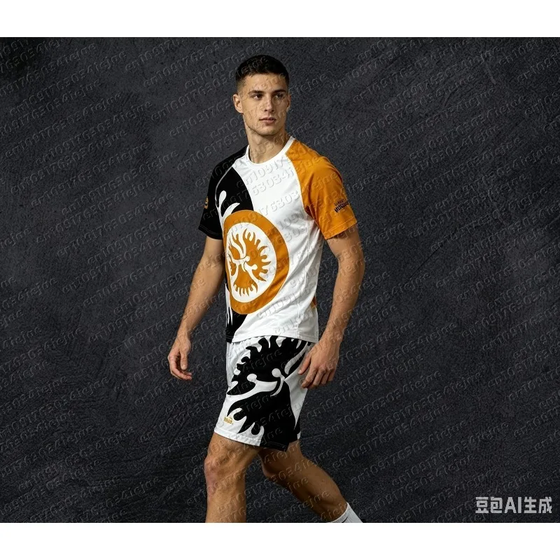 2026 Summer Wrestling Sports Set Men's Kid Camo Graphic Short Slevee T-shirts & Shorts Quick Drying MMA Training Combat Suit