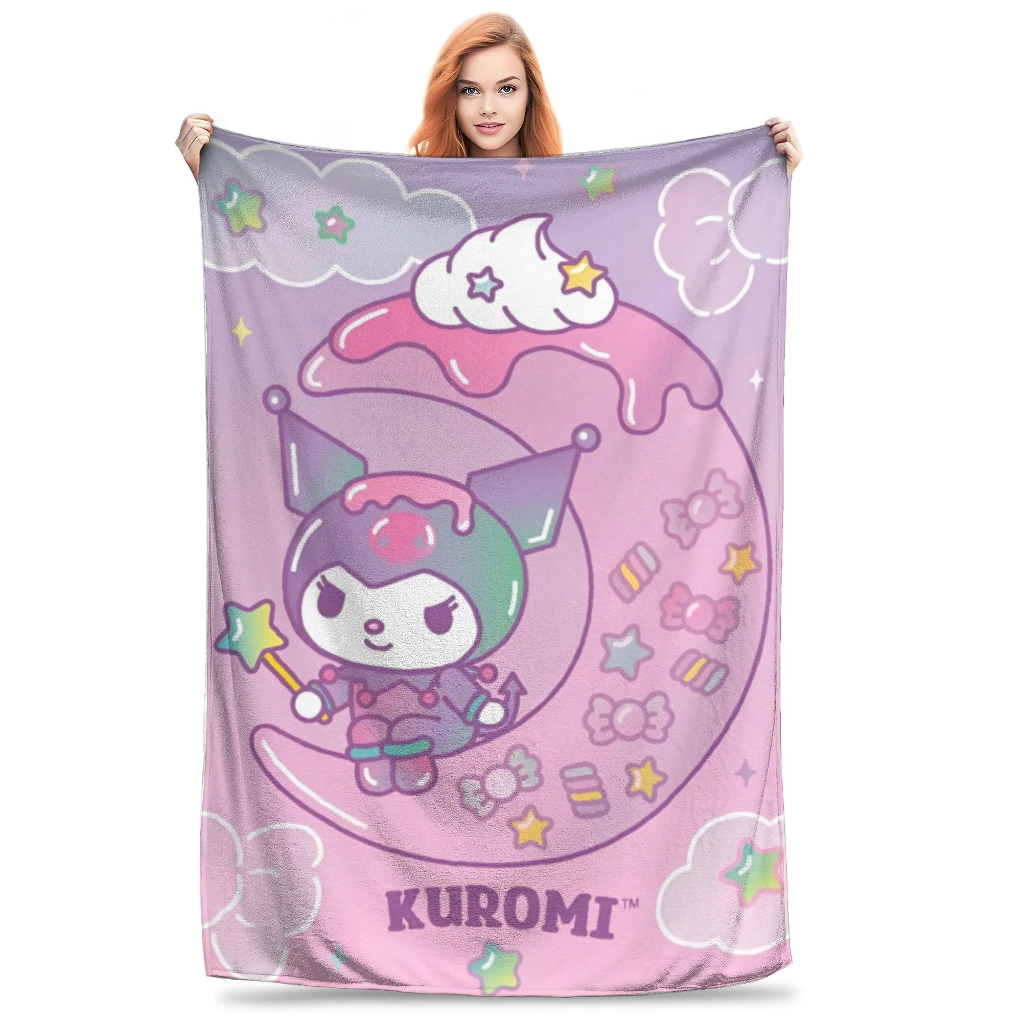 Kuromi Cartoon Cute Blanket Super Soft Cozy  Throw Blankets for Bed 50x60 Inch Multi-size Bedding Throws