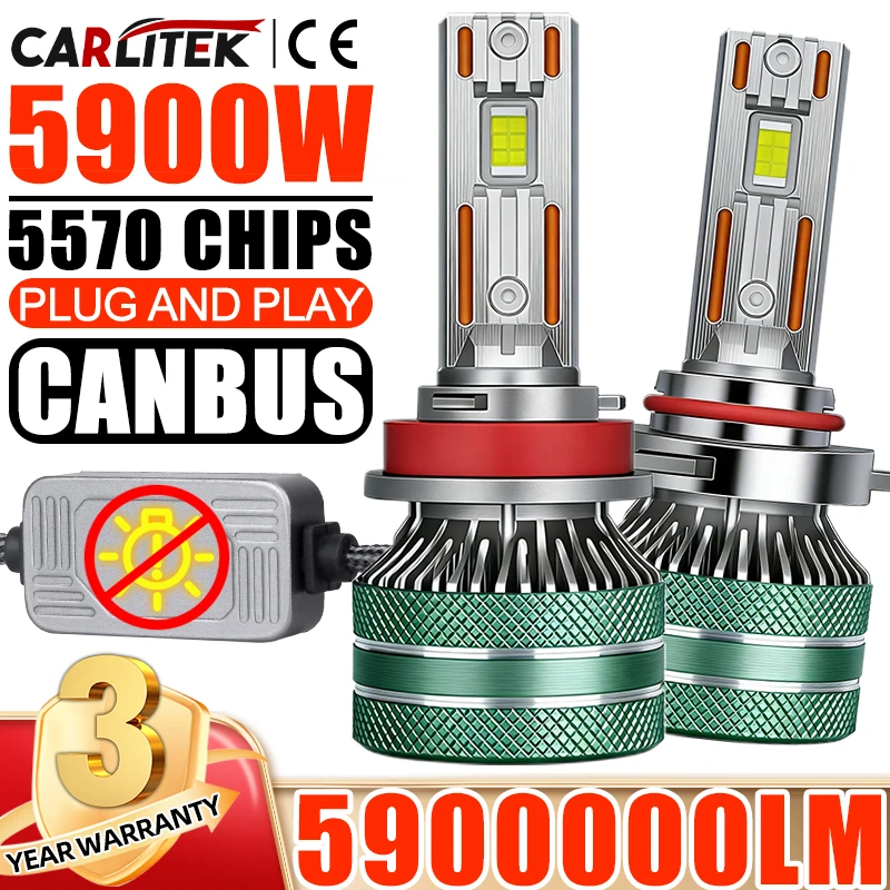 LED H7 H11 Car Headlight Bulb CANBUS 5570 CSP Chips Auto Led Car Lights H3 H4 H1 9005 9006 HB3 HB4 H9 H8 9012 HIR2 Fog Lamps 12V